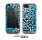 The Hot Teal Cheetah Animal Print Skin for the Apple iPhone 5c LifeProof Case