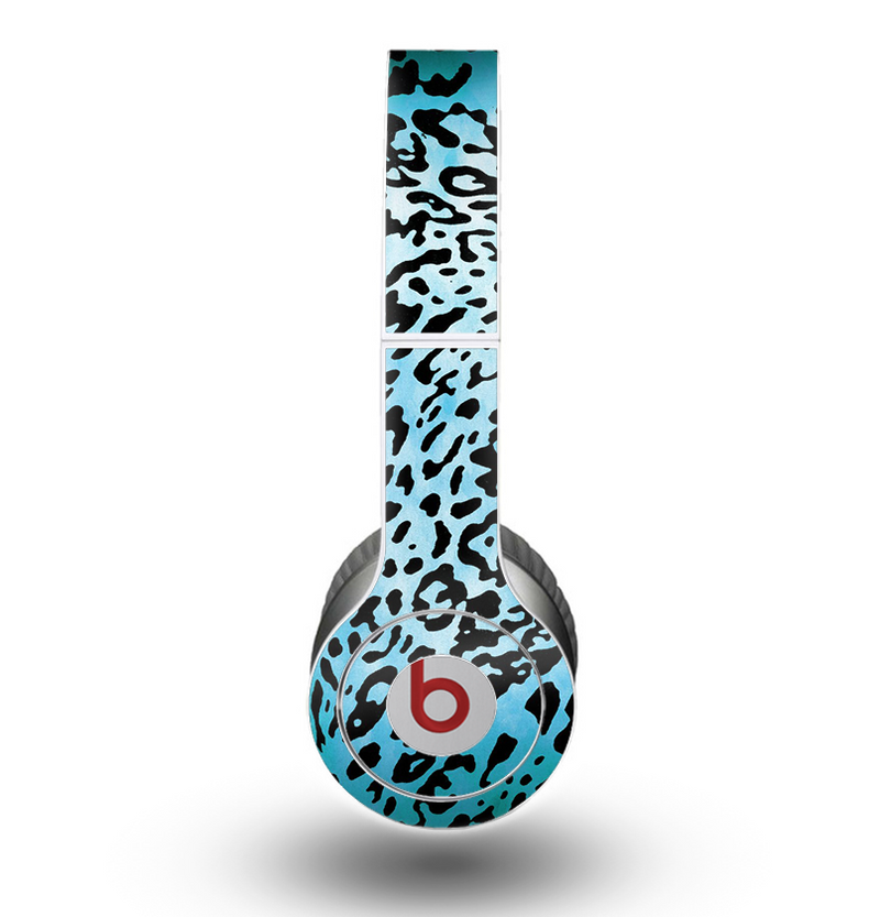 The Hot Teal Cheetah Animal Print Skin for the Beats by Dre Original Solo-Solo HD Headphones