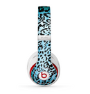The Hot Teal Cheetah Animal Print Skin for the Beats by Dre Studio (2013+ Version) Headphones