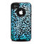 The Hot Teal Cheetah Animal Print Skin for the iPhone 4-4s OtterBox Commuter Case