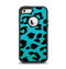 The Hot Teal Vector Leopard Print Apple iPhone 5-5s Otterbox Defender Case Skin Set