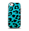 The Hot Teal Vector Leopard Print Apple iPhone 5c Otterbox Symmetry Case Skin Set