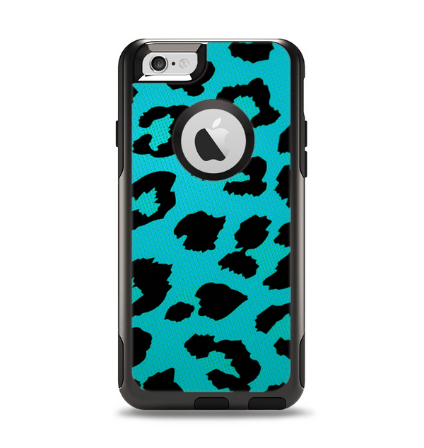 The Hot Teal Vector Leopard Print Apple iPhone 6 Otterbox Commuter Case Skin Set