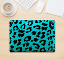 The Hot Teal Vector Leopard Print Skin Kit for the 12" Apple MacBook (A1534)