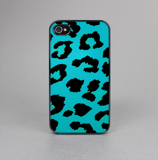 The Hot Teal Vector Leopard Print Skin-Sert for the Apple iPhone 4-4s Skin-Sert Case