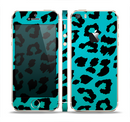 The Hot Teal Vector Leopard Print Skin Set for the Apple iPhone 5s