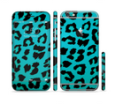 The Hot Teal Vector Leopard Print Sectioned Skin Series for the Apple iPhone 6s Plus