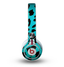 The Hot Teal Vector Leopard Print Skin for the Beats by Dre Mixr Headphones