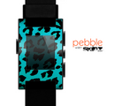 The Hot Teal Vector Leopard Print Skin for the Pebble SmartWatch