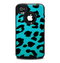 The Hot Teal Vector Leopard Print Skin for the iPhone 4-4s OtterBox Commuter Case
