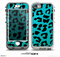 The Hot Teal Vector Leopard Print Skin for the iPhone 5-5s NUUD LifeProof Case