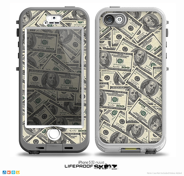 The Hundred Dollar Bill Skin for the iPhone 5-5s NUUD LifeProof Case for the LifeProof Skin