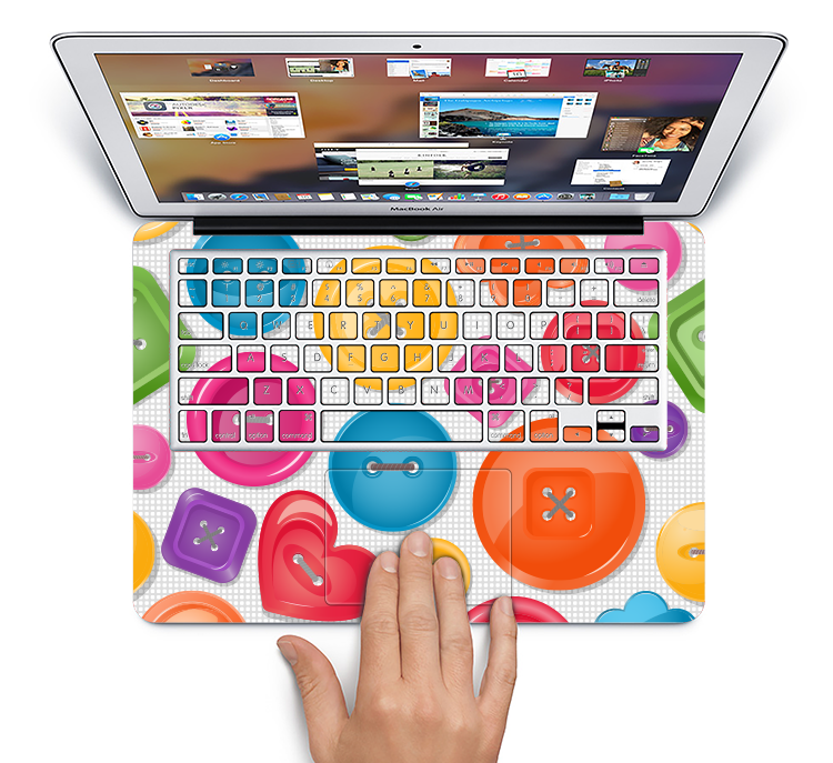 The Icon Shaped Color Buttons Skin Set for the Apple MacBook Pro 15" with Retina Display