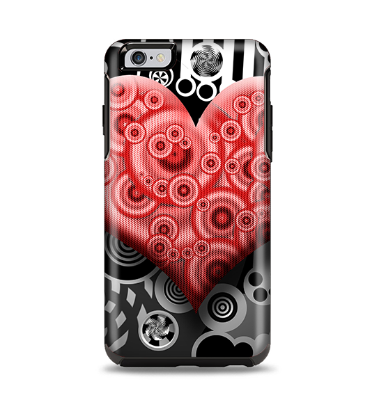 The Industrial Red Heart Apple iPhone 6 Plus Otterbox Symmetry Case Skin Set