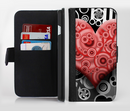 The Industrial Red Heart Ink-Fuzed Leather Folding Wallet Credit-Card Case for the Apple iPhone 6/6s, 6/6s Plus, 5/5s and 5c
