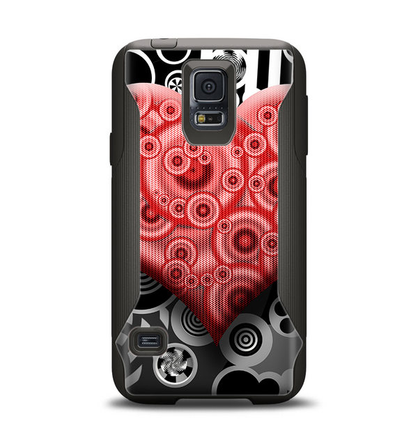 The Industrial Red Heart Samsung Galaxy S5 Otterbox Commuter Case Skin Set