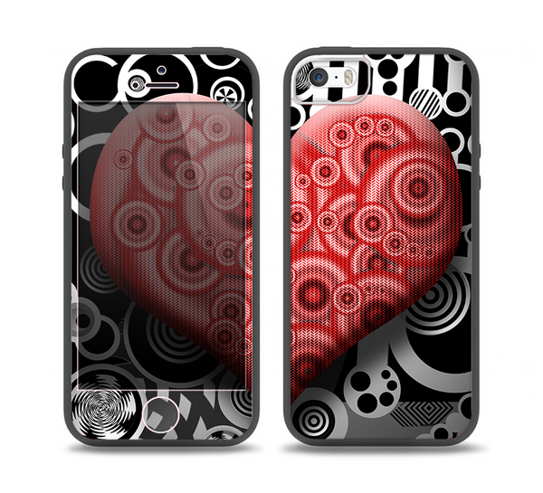 The Industrial Red Heart Skin Set for the iPhone 5-5s Skech Glow Case