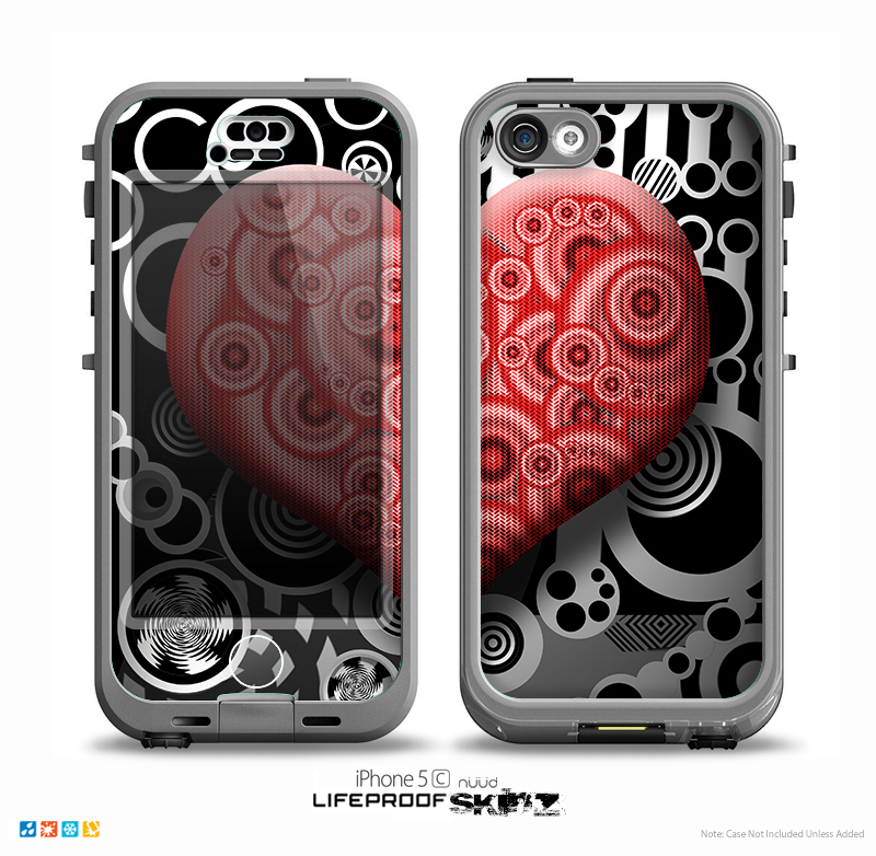 The Industrial Red Heart Skin for the iPhone 5c nüüd LifeProof Case