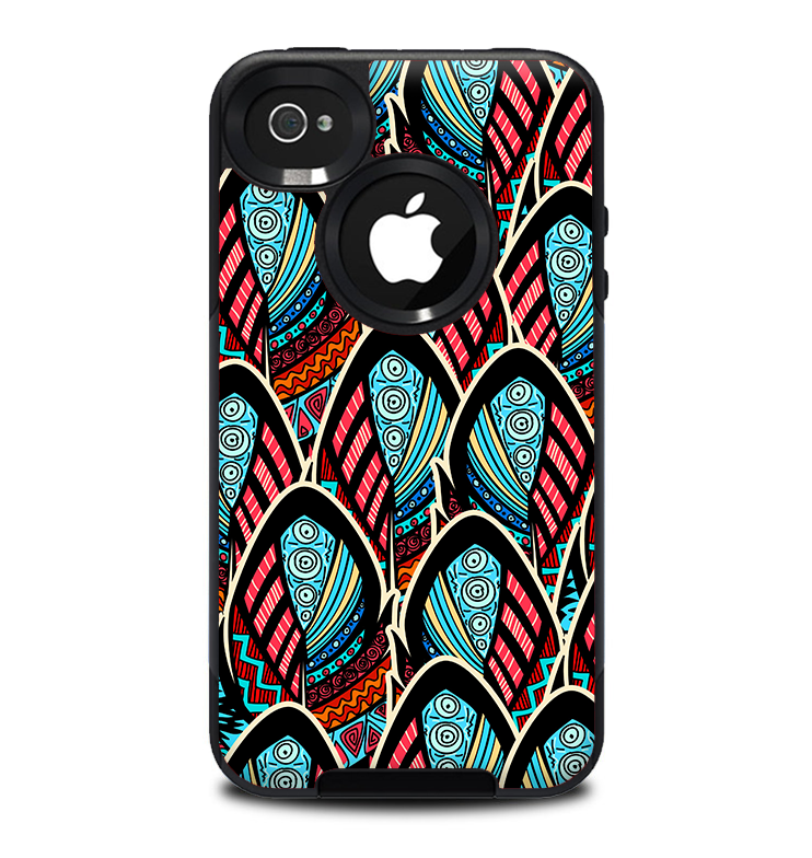 The Intense Colorful Peacock Feather Skin for the iPhone 4-4s OtterBox Commuter Case