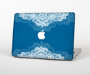The Intricate Blue & White Snowflake Name Script Skin Set for the Apple MacBook Air 13"