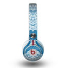 The Intricate Blue & White Snowflake Name Script Skin for the Beats by Dre Mixr Headphones