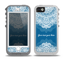 The Intricate Blue & White Snowflake Name Script Skin for the iPhone 5-5s OtterBox Preserver WaterProof Case