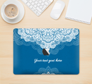 The Intricate Blue & White Snowflake Name Script Skin Kit for the 12" Apple MacBook (A1534)