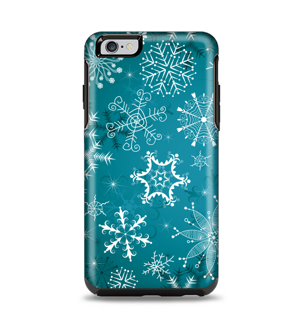 The Intricate Snowfakes with Green Background Apple iPhone 6 Plus Otterbox Symmetry Case Skin Set