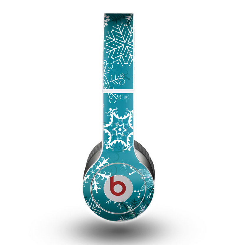 The Intricate Snowflakes with Green Background Skin for the Beats by Dre Original Solo-Solo HD Headphones