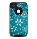 The Intricate Snowflakes with Green Background Skin for the iPhone 4-4s OtterBox Commuter Case