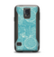 The Intricate Teal Floral Pattern Samsung Galaxy S5 Otterbox Commuter Case Skin Set