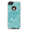The Intricate Teal Floral Pattern Skin For The iPhone 5-5s Otterbox Commuter Case