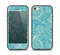 The Intricate Teal Floral Pattern Skin Set for the iPhone 5-5s Skech Glow Case
