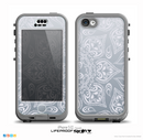 The Intricate White and Gray Vector Pattern Skin for the iPhone 5c nüüd LifeProof Case