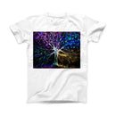 The Inverted Abstract Colorful WaterColor Vivid Tree ink-Fuzed Front Spot Graphic Unisex Soft-Fitted Tee Shirt