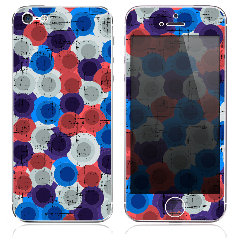 The Inverted Abstract Swirled Circles Skin for the iPhone 3, 4-4s, 5-5s or 5c