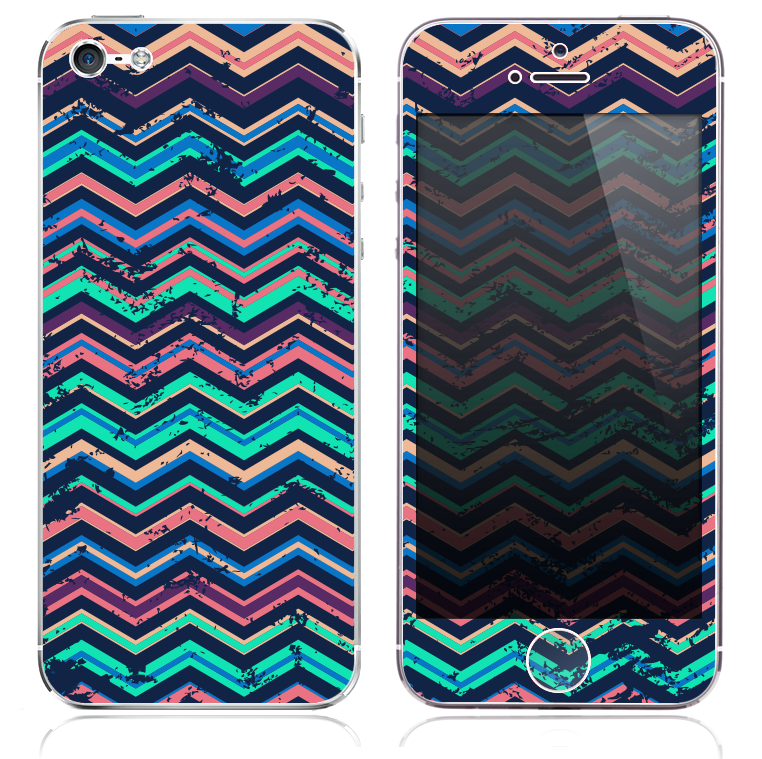 The Inverted Grunge Chevron Color Pattern Skin for the iPhone 3, 4-4s, 5-5s or 5c