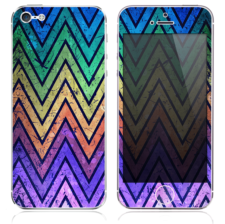 The Inverted Grunge Sharp Chevron Textured Skin for the iPhone 3, 4-4s, 5-5s or 5c