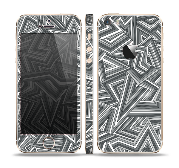 The Jagged Abstract Graytone Skin Set for the Apple iPhone 5s