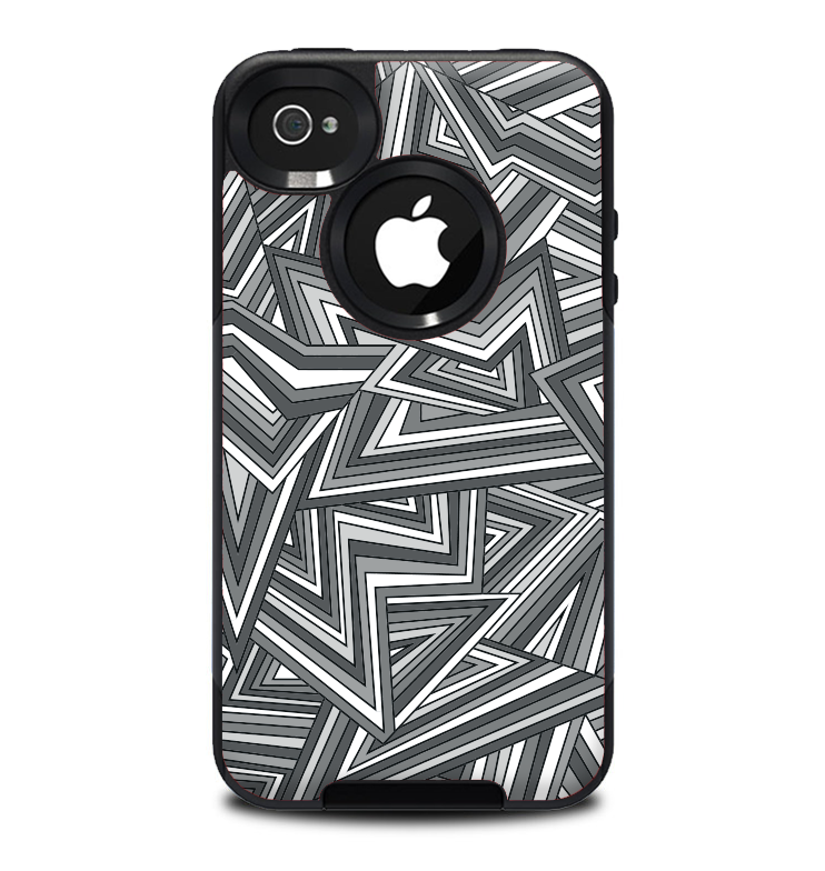 The Jagged Abstract Graytone Skin for the iPhone 4-4s OtterBox Commuter Case