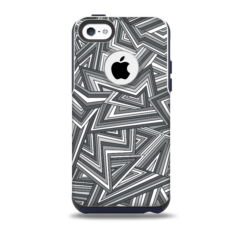 The Jagged Abstract Graytone Skin for the iPhone 5c OtterBox Commuter Case