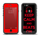 The Keep Calm & Beats On Red Apple iPhone 6/6s LifeProof Fre Case Skin Set
