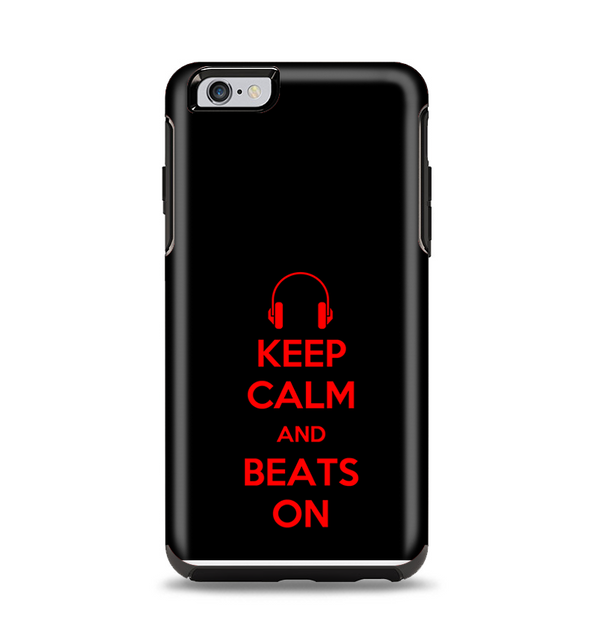 The Keep Calm & Beats On Red Apple iPhone 6 Plus Otterbox Symmetry Case Skin Set