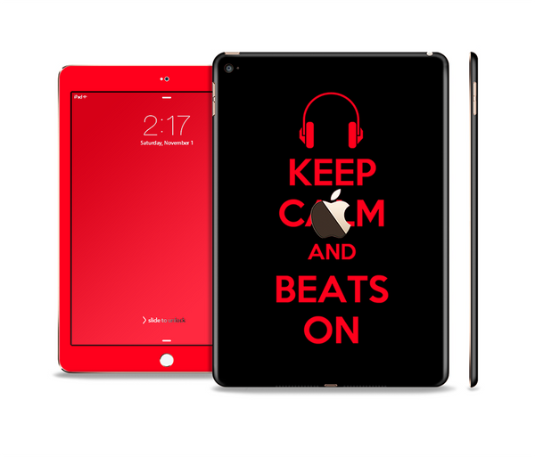 The Keep Calm & Beats On Red Skin Set for the Apple iPad Pro