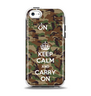 The Keep Calm & Carry On Camouflage Apple iPhone 5c Otterbox Symmetry Case Skin Set