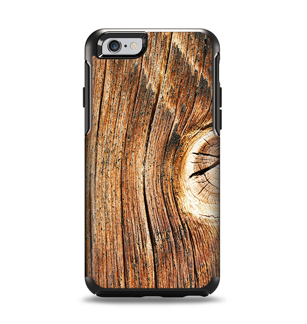 The Knobby Raw Wood Apple iPhone 6 Otterbox Symmetry Case Skin Set