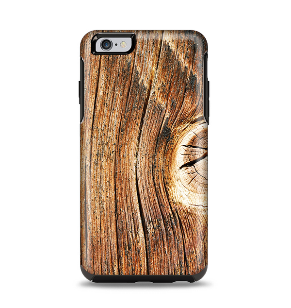 The Knobby Raw Wood Apple iPhone 6 Plus Otterbox Symmetry Case Skin Set