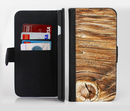 The Knobby Raw Wood Ink-Fuzed Leather Folding Wallet Credit-Card Case for the Apple iPhone 6/6s, 6/6s Plus, 5/5s and 5c