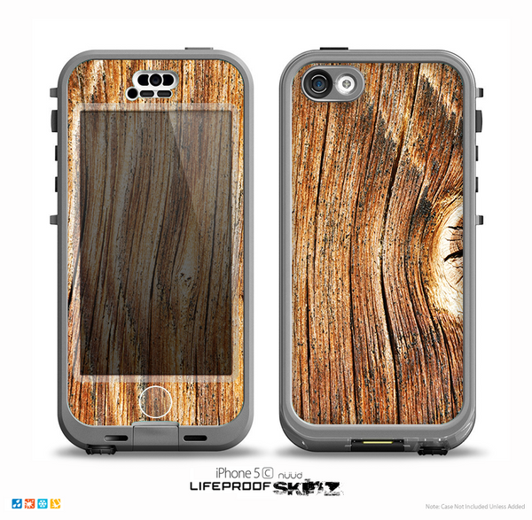 The Knobby Raw Wood Skin for the iPhone 5c nüüd LifeProof Case