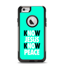 The Know Jesus Know Peace - White and Black Over Teal Apple iPhone 6 Otterbox Commuter Case Skin Set